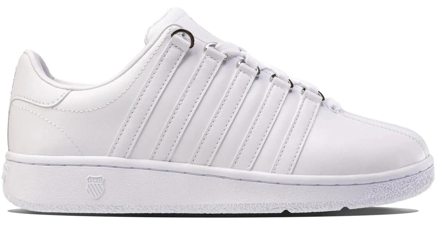 K-Swiss Women’s Classic VN Leather Tennis Sneakers, White/White, 93343 101