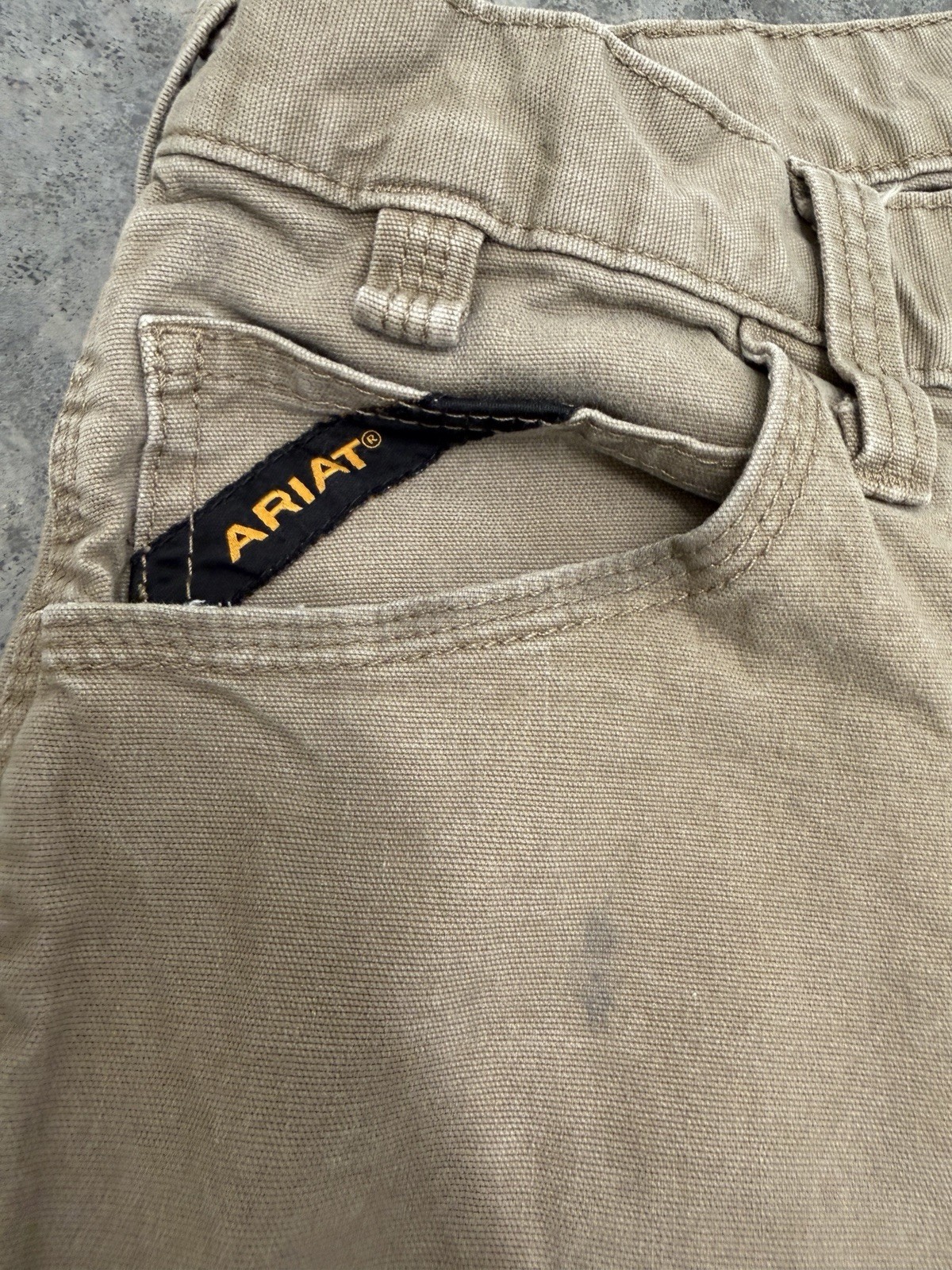 Ariat Men’s Rebar M4 Work Pants 32×30 Khaki Canvas Relaxed Straight Utility