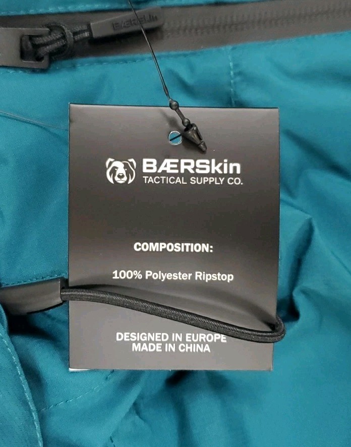 New Baerskin Waterproof Rain Jacket 2.0 Teal US Size Medium