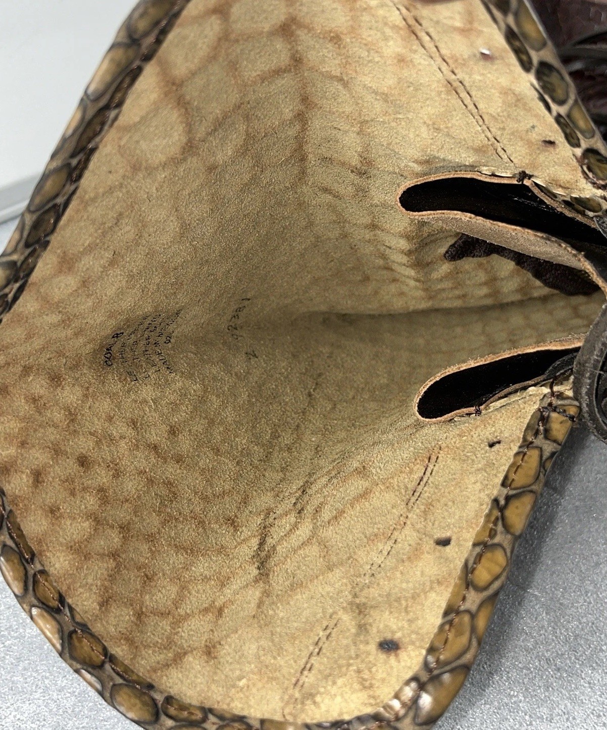 Rare Freebird by Steven Cognac Croco Coals – Sz 8 / Tall Leather Lace Up Boots