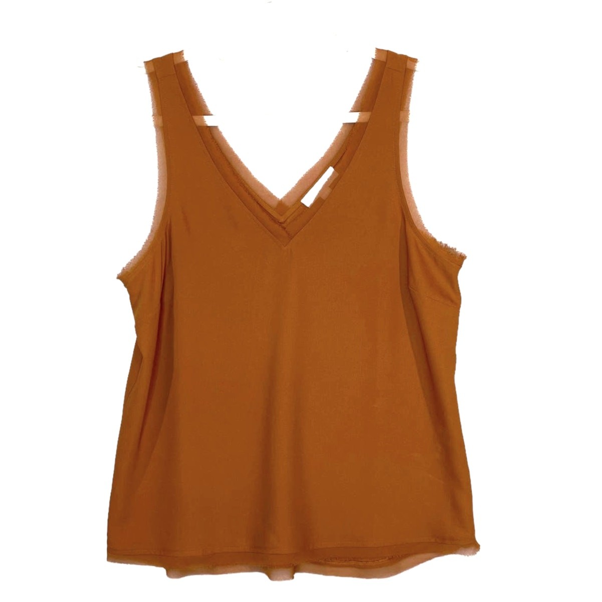 Chelsea 28 Size S Sleeveless Tank Top Shell Gauze Rust Career Summer Casual