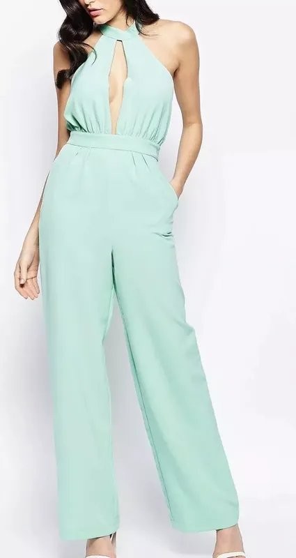 Women Forever Unique Turquoise Jumpsuit 38 / M /