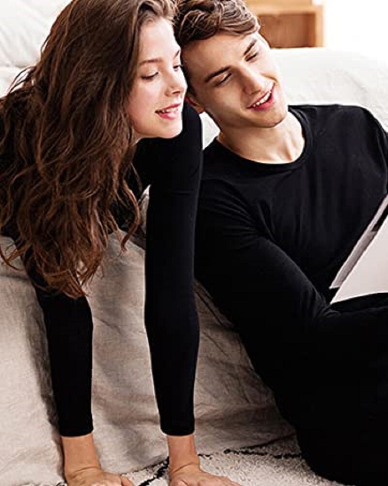 Winter Men Ski Fleece Thermal Long Johns Underwear Set Base Layer Top & Bottom
