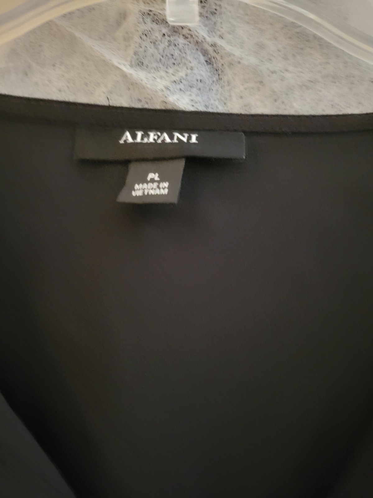 Alfani Women’s Black Chiffon V-Neck Ruffle Peplum Pullover Blouse Petites P/L