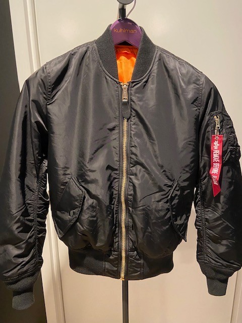 Alpha Industries Bomber Jacket Black MA-1 Reversible Mens Size XS