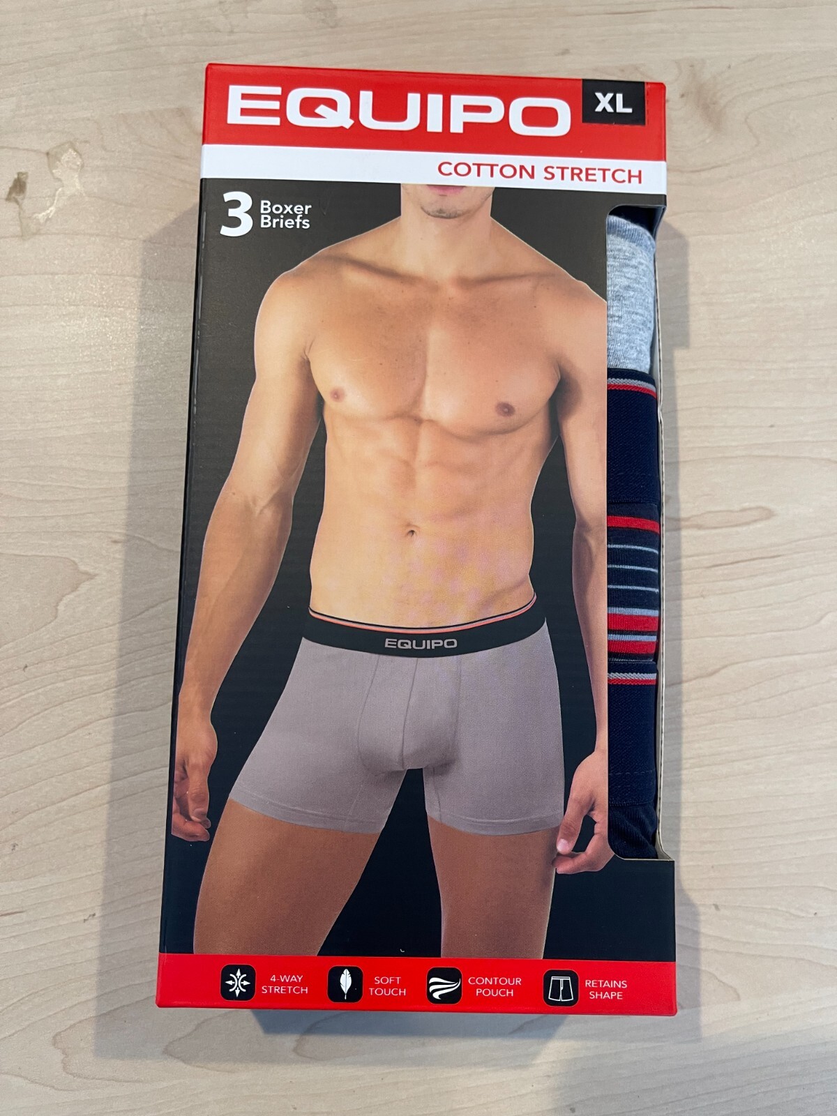 Equipo Men’s 3-Pack Boxer Briefs Blue Assorted, Heather Grey Navy XL