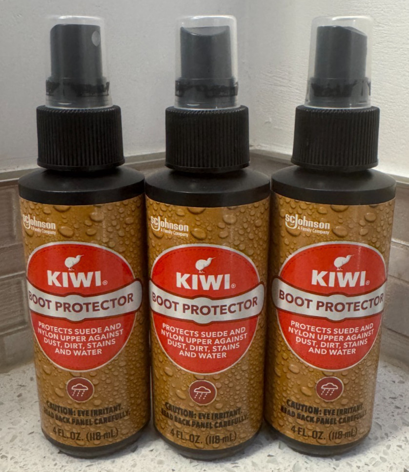 Lot Of 3 KIWI BOOT PROTECTOR Suede Nylon Uppers Spray 4 Fl Oz Travel