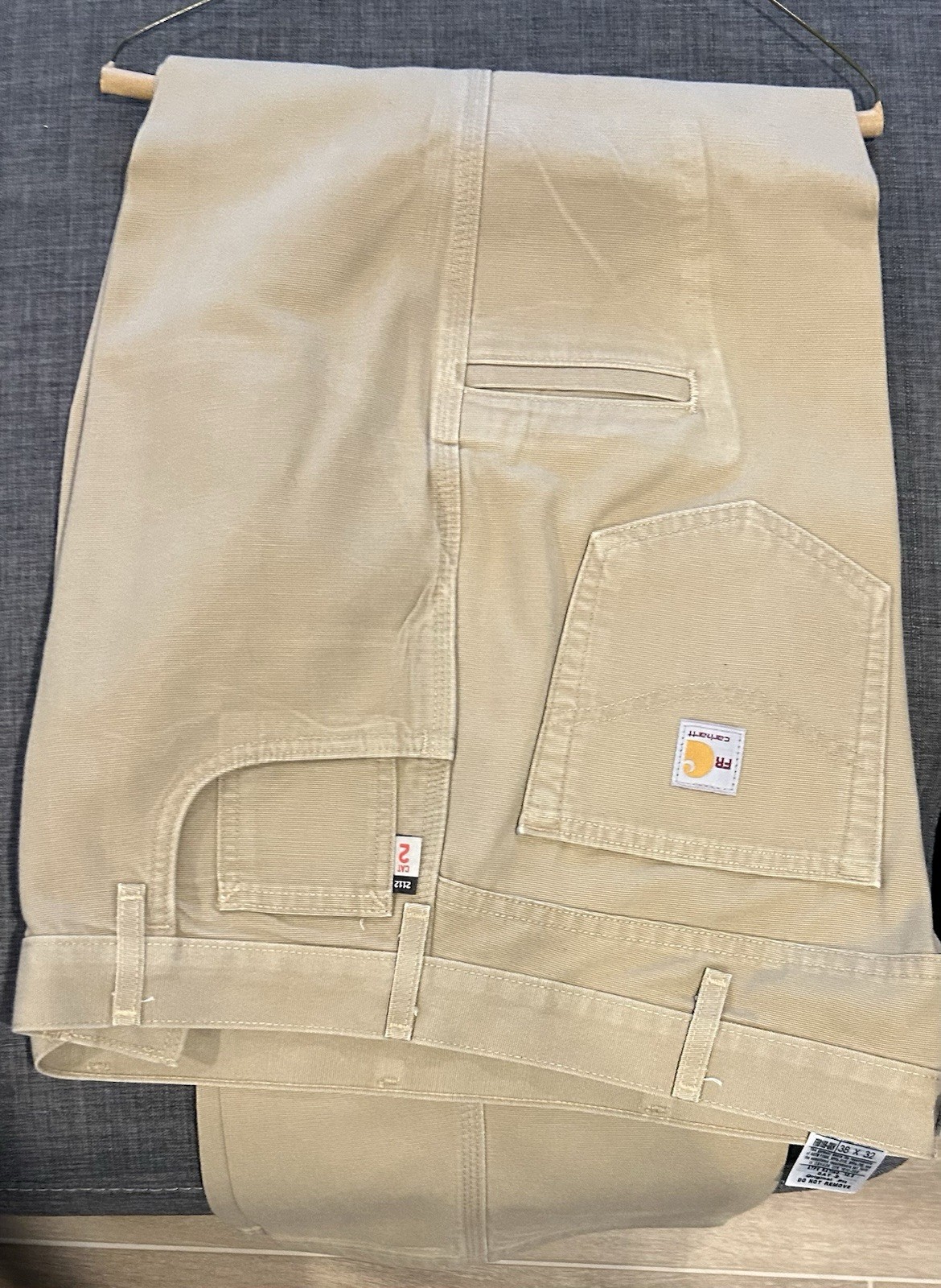 Carhartt Men’s fr Canvas Cotton Work Pants Beige 38×32 MPN B01 Construction