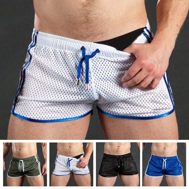 Mens Mesh Workout Running Sports Shorts Breathable Gym Training Fitness Pant