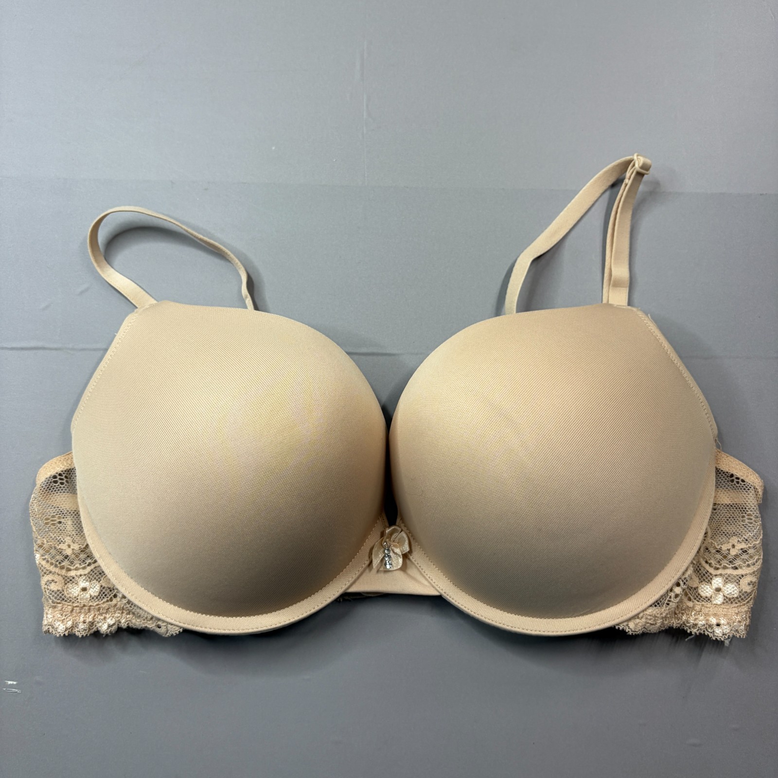 Smart & Sexy Push Up Bra 40B Add 2 Cup Sizes Tan Padded Underwire Adjustable