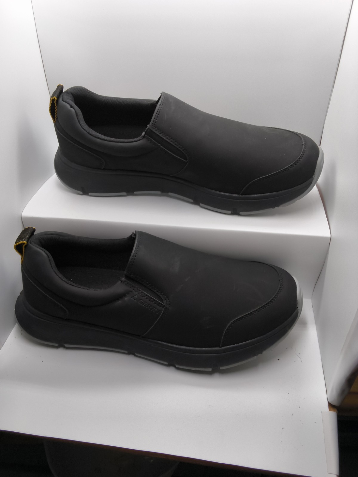 Gerry Moc II Slip-On Shoes Men’s Black Leather Lightweight Casual Walking – 13