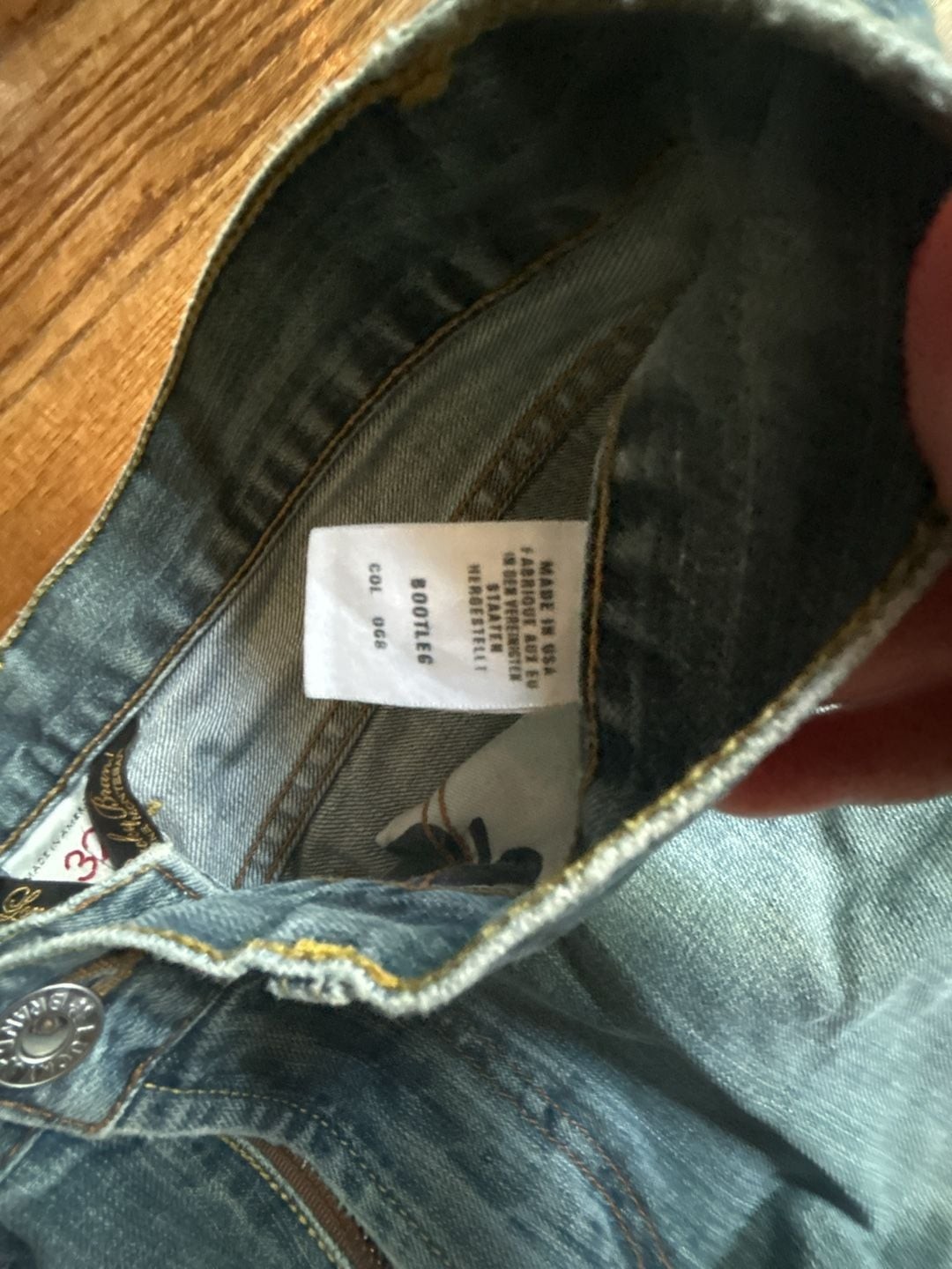 Vintage Lucky Brand Made in USA Bootleg Jeans Long Inseam by Gene Montesano