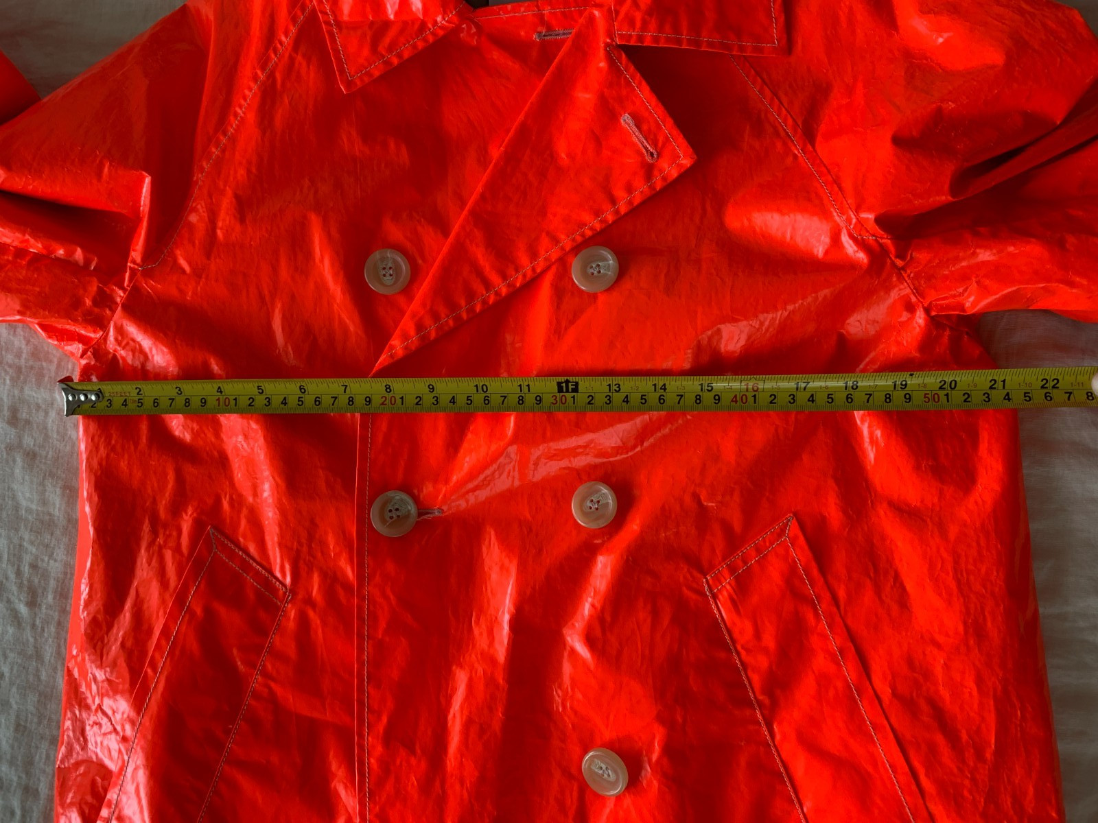 Aspesi Long Raincoat Bright Orange with Removable Insulated (Thermore) Lining