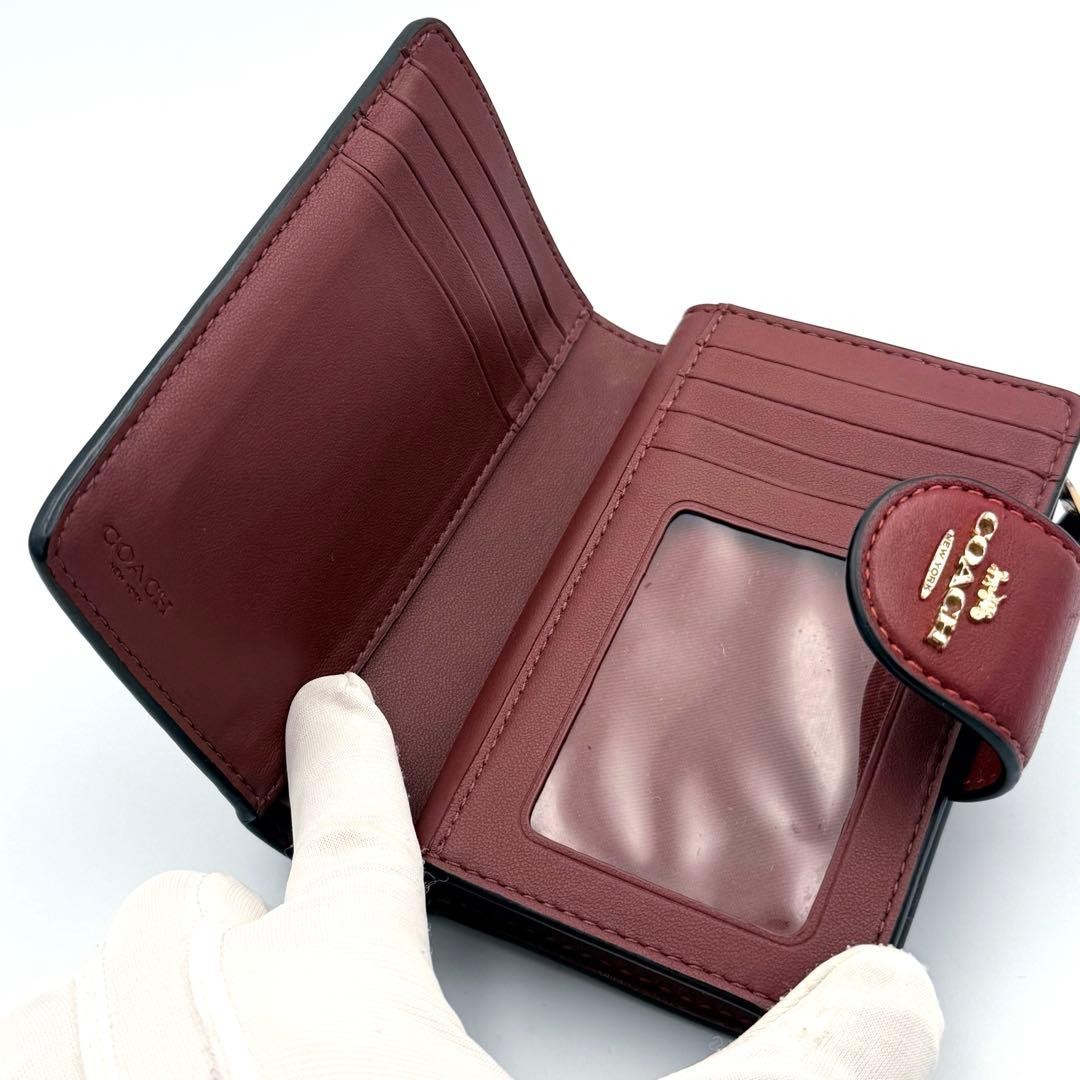 COACH Two-Fold Wallet Zip Wallet CM241 Cherry