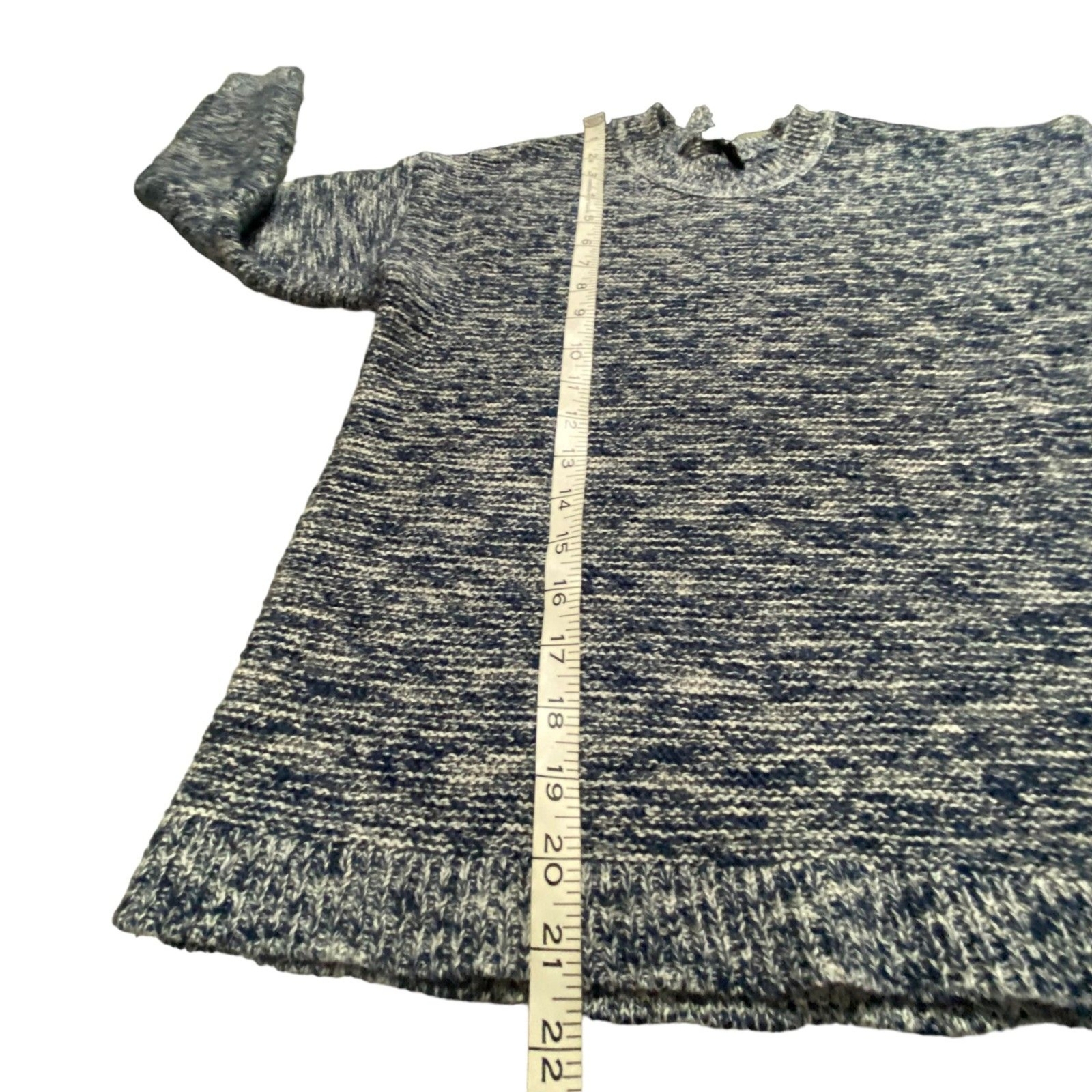 J. CREW Women Blue Marbled Pullover Sweater Small