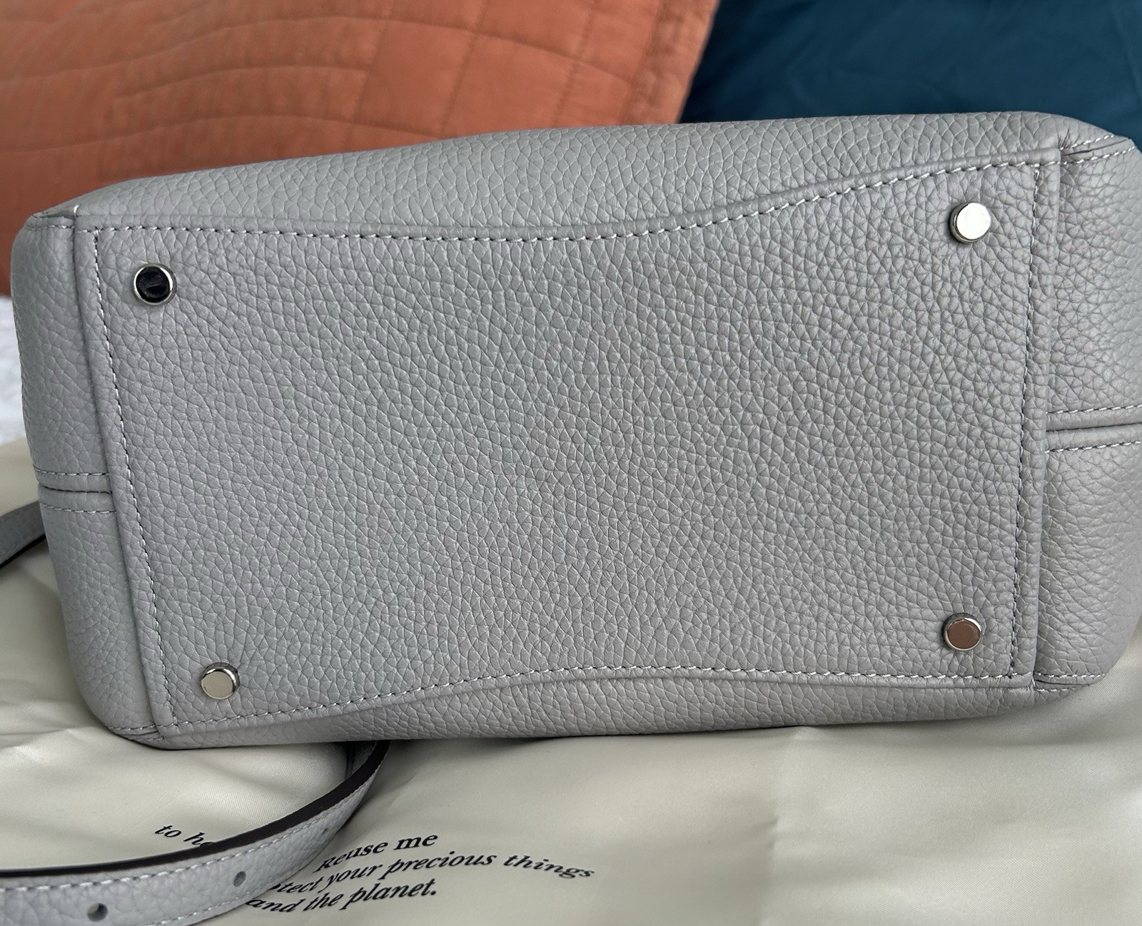 kate spade new york Gray Pebbled Satchel Top Handle Crossbody