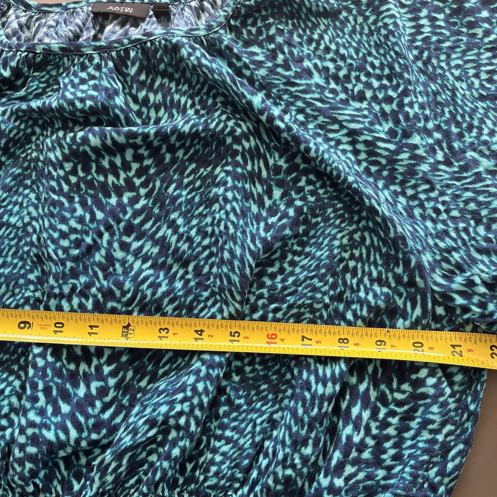 Women’s Apt 9 Size L Top Shirt Blouse Teal Green Flutter Sleeve Boho Casual