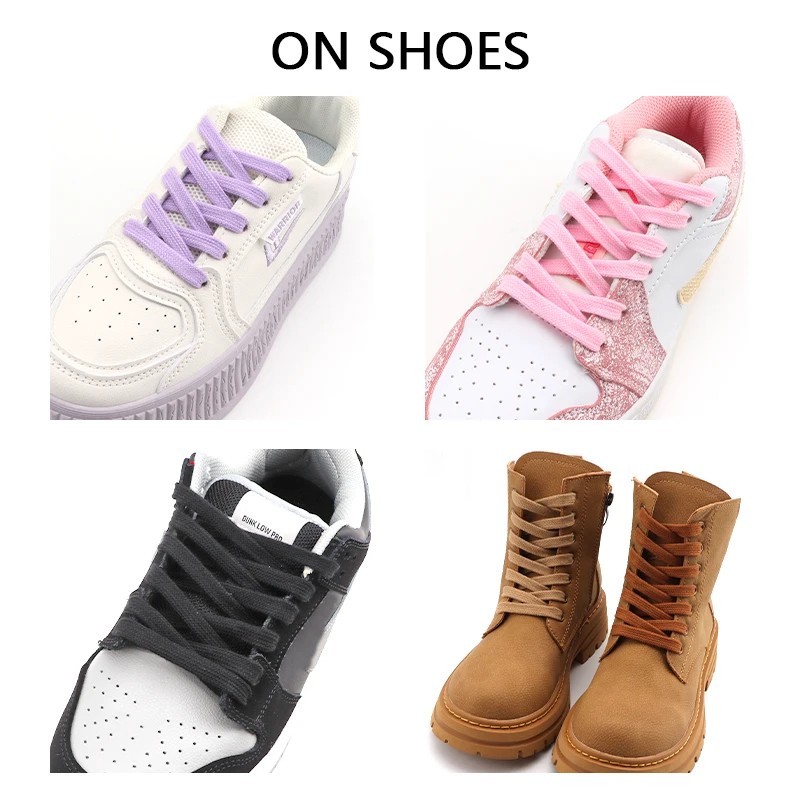 Quality Cotton Shoelaces 0.8cm Width Flat Shoelace Tennis Sneakers Shoe laces