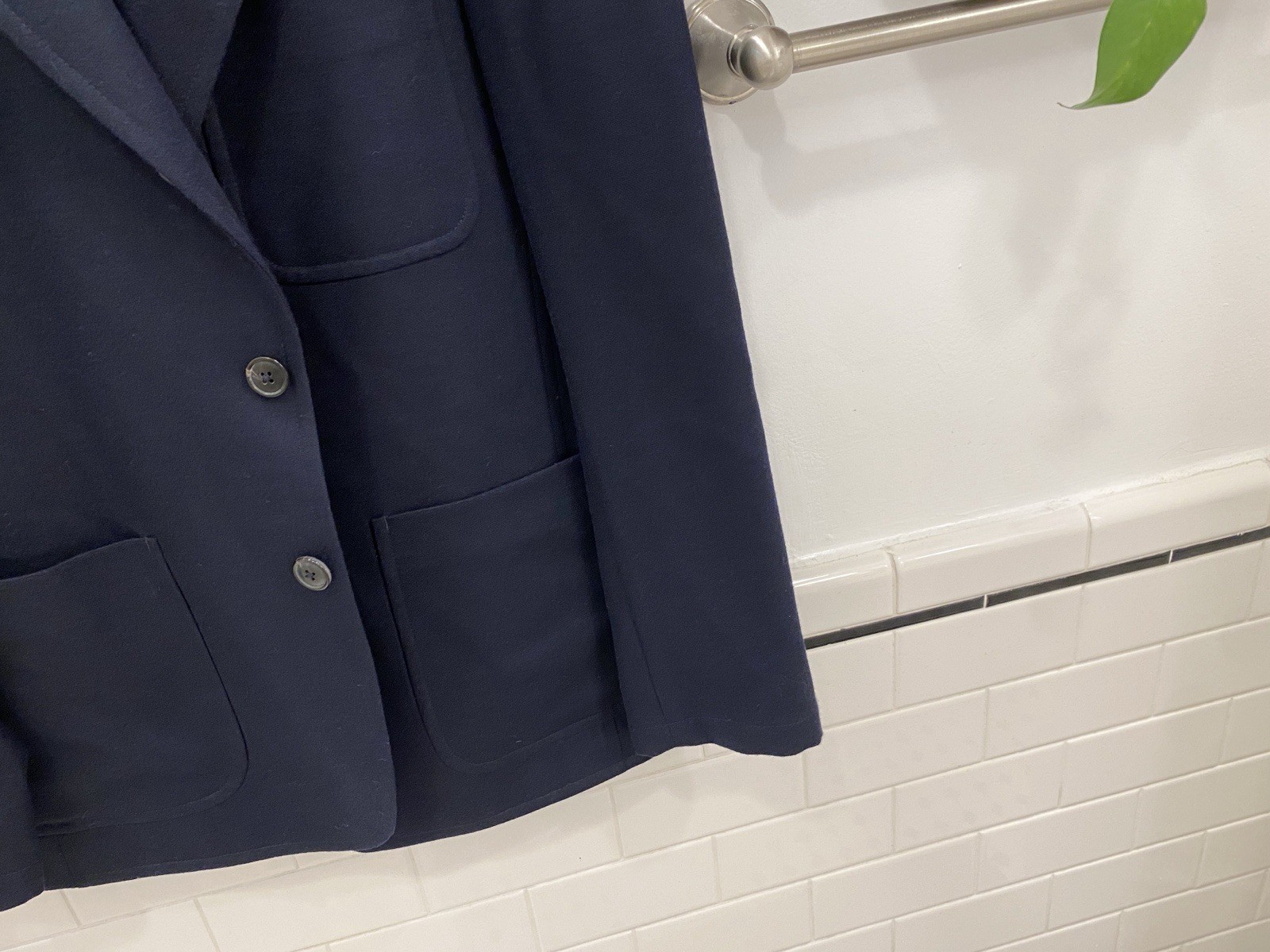 BUCK MASON navy FW25 WOOL 3/2 ROLL UNSTRUCTURED PATCH POCKET BLAZER 40 Jacket