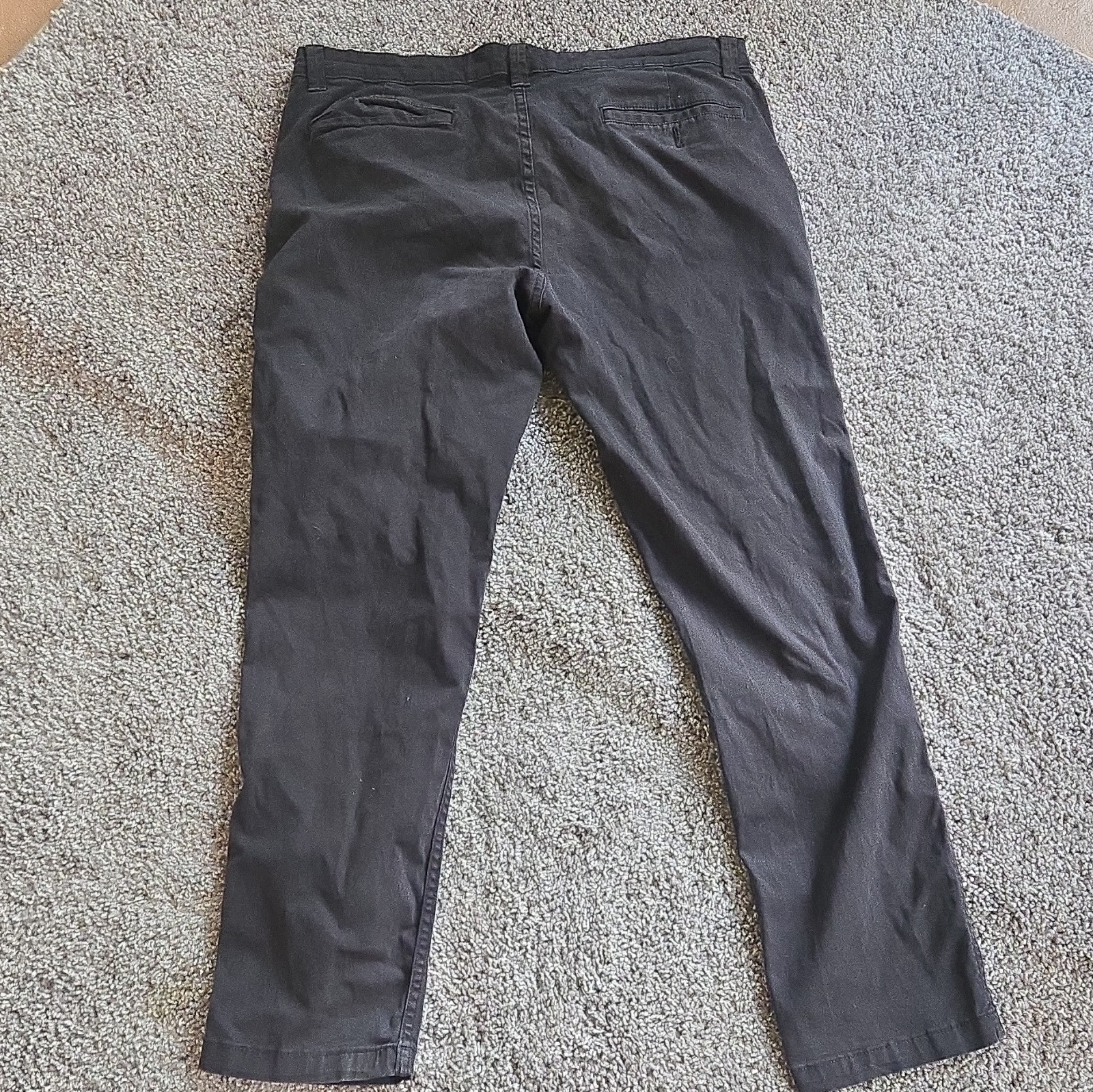 MENS GEORGE Chino Pants Size 34/30 Black Solid Pants Slim Straight