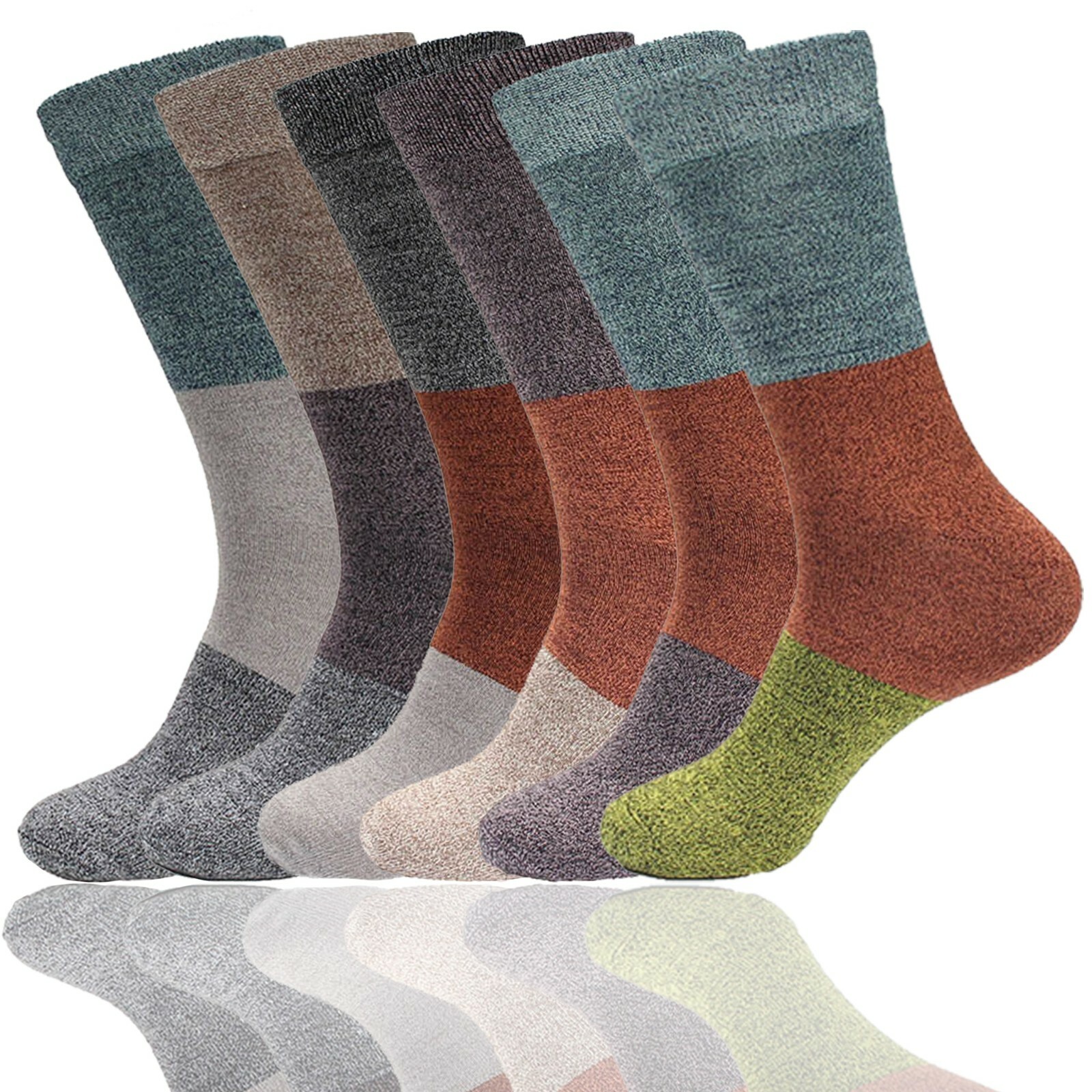 Men’s Rayon from Bamboo Fiber Classic Casual Crew Vintage 3 Color Strip – 4 Pack