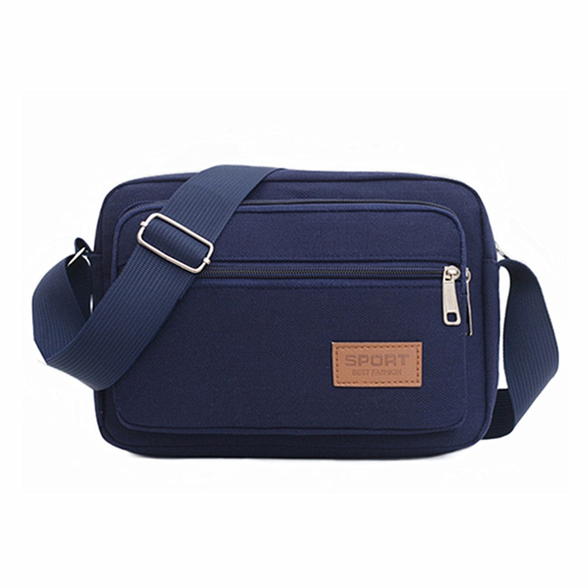 Men’s Fashion Shoulder Casual Crossbody Bag Canvas Fabric Multi Pocket Design