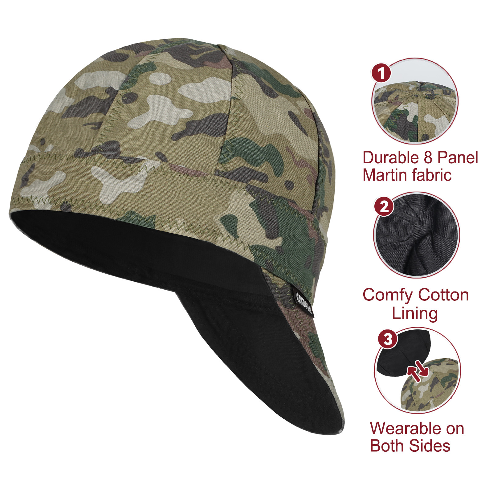 ARCCAPTAIN Reversible Welding Cap Protective Welders Cap Hat Fireproof Cotton US