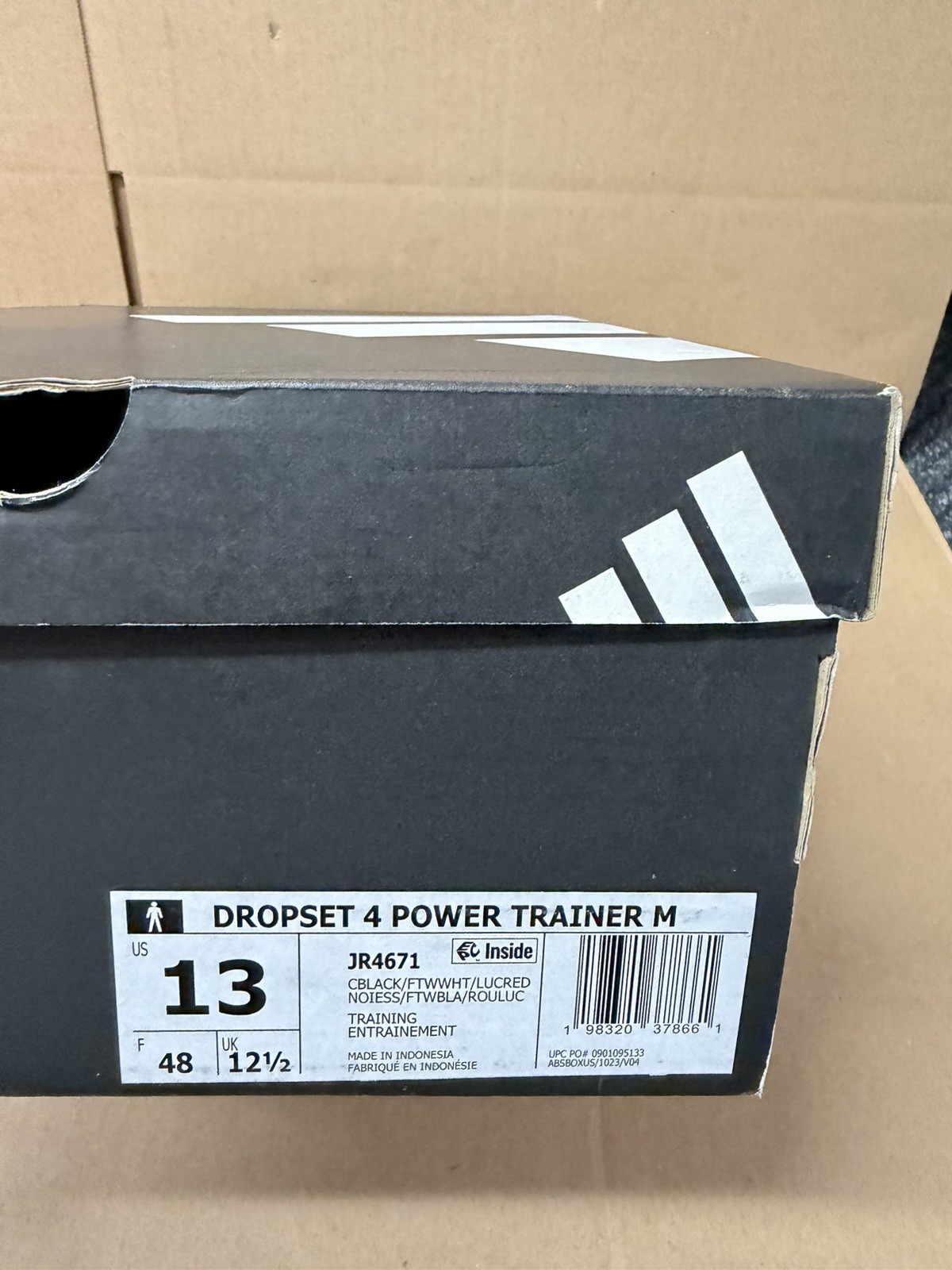 Mens SZ 13 Adidas Dropset 4 Training Core Black Cloud White JR4671
