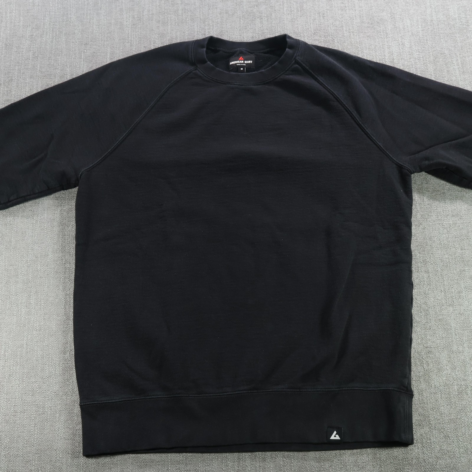 American Giant Sweatshirt Mens Medium Black Crewneck Pullover Made In USA Logo