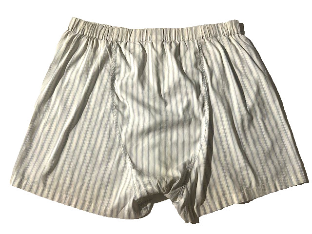 Vintage GRIGIO PERLA Men Fine Cotton Stripe Boxer Shorts Short sz L Eur 5 Italy