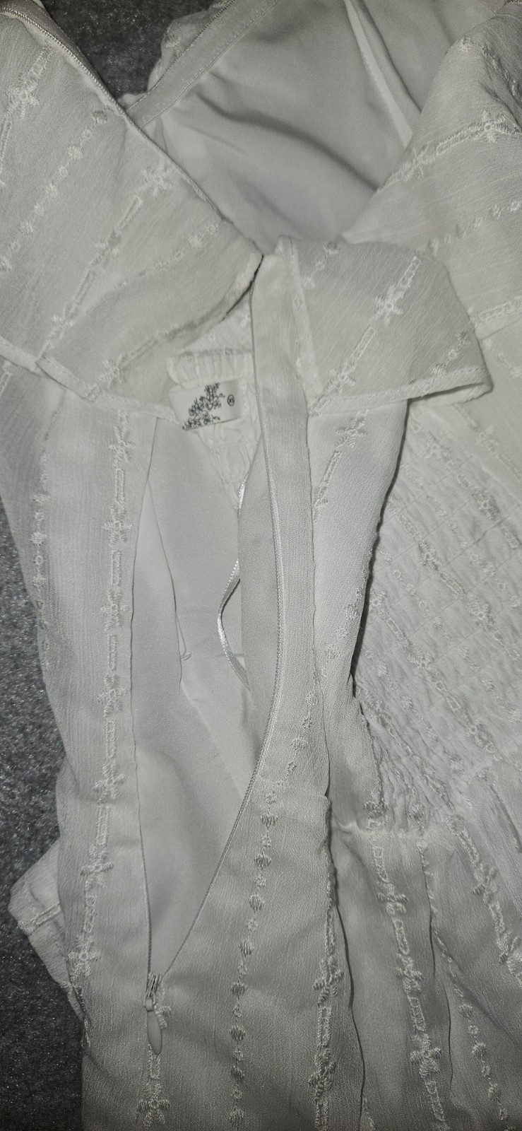 ALTAR’D STATE Corset Top Womens XS White Eyelet Off Shoulder Smocked Peplum Boho