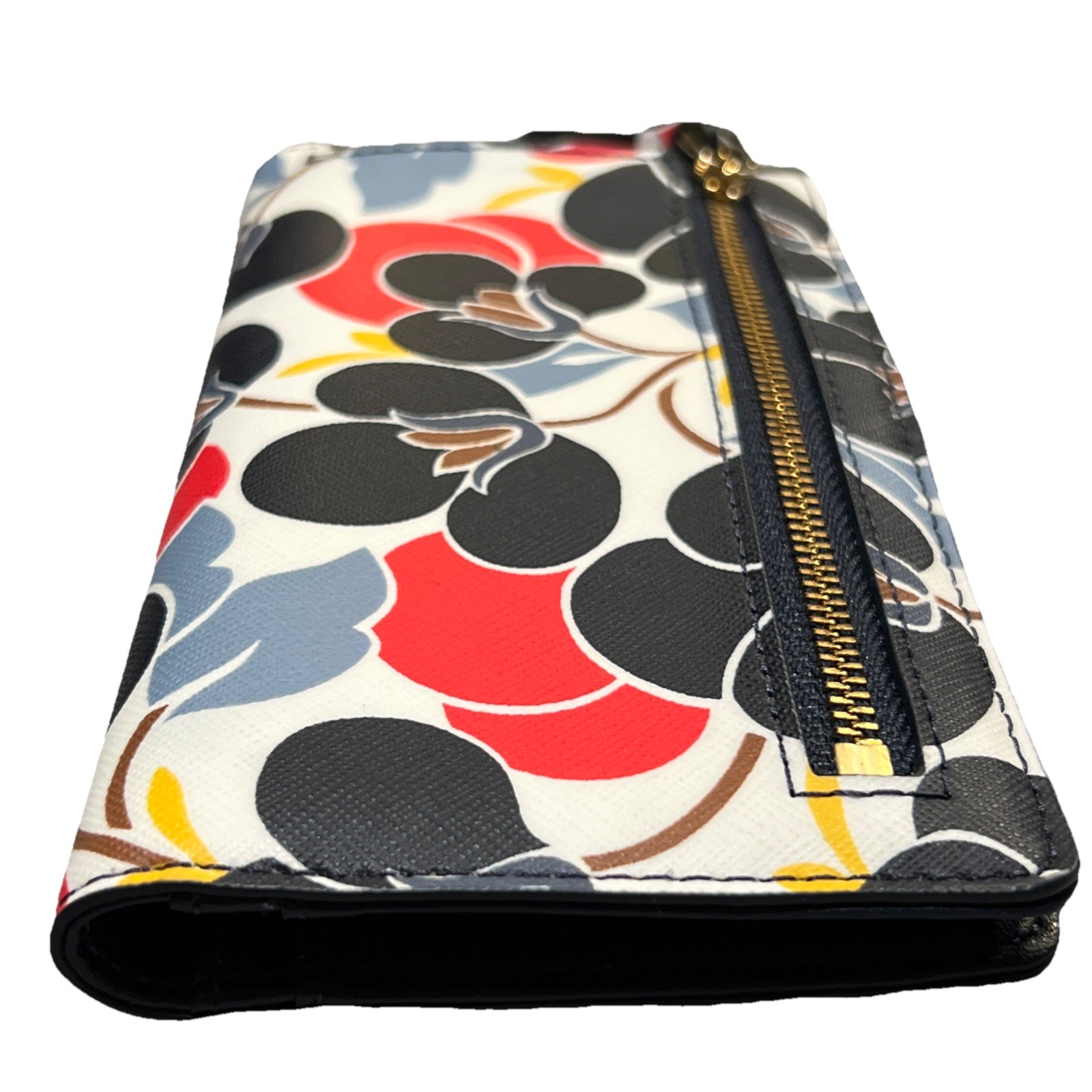 Kate Spade New York Cameron Breezy Floral Bifold Wallet NAVY RED 6.75″ x 3.75″