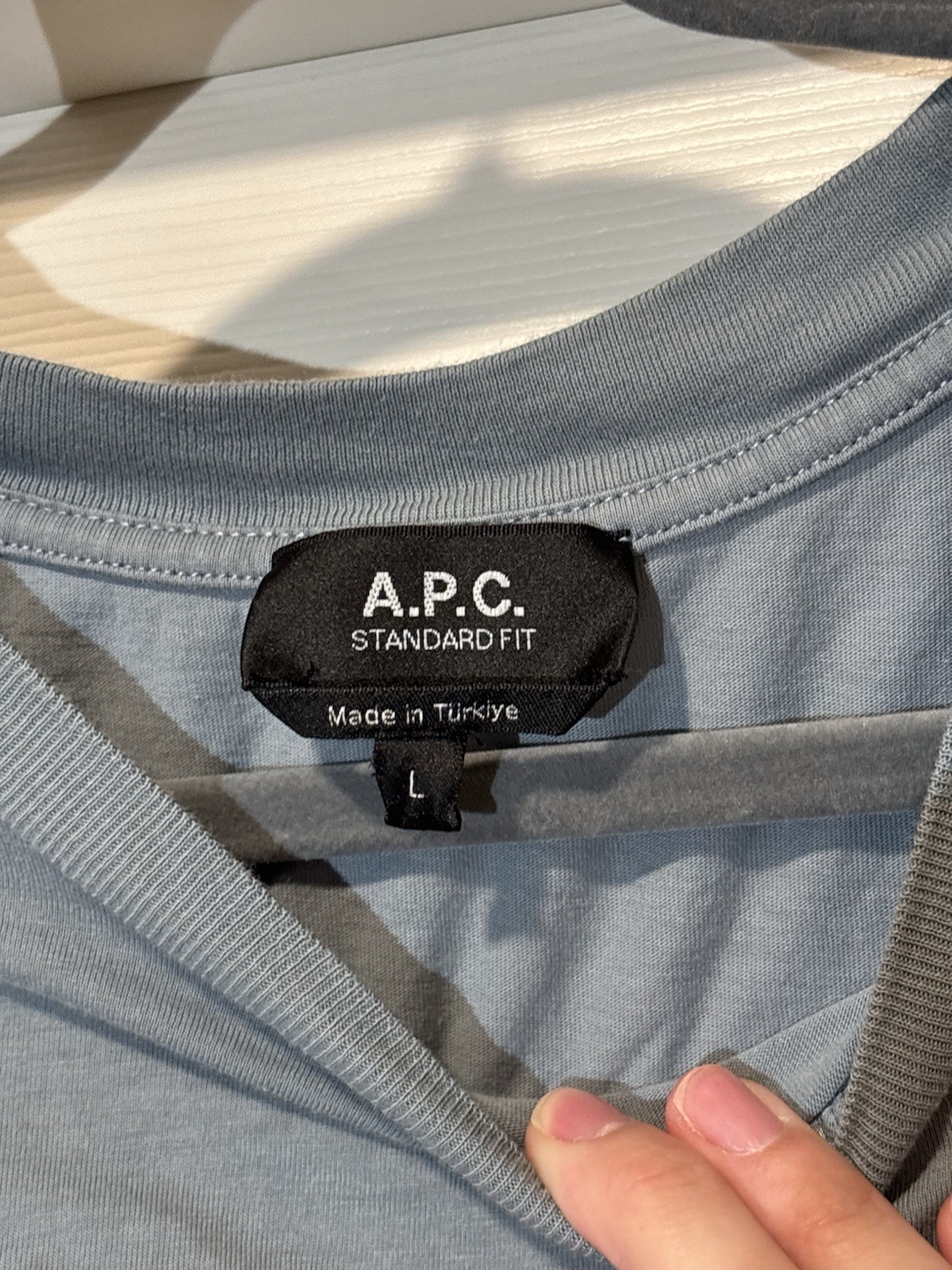 A.P.C. VPC Logo Cotton T-Shirt in Blue Large Made In Türkiye
