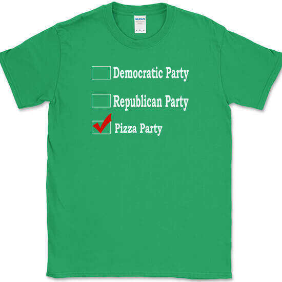 Republican Party Democrat Party Pizza Party T-Shirt Funny Political Food Tee