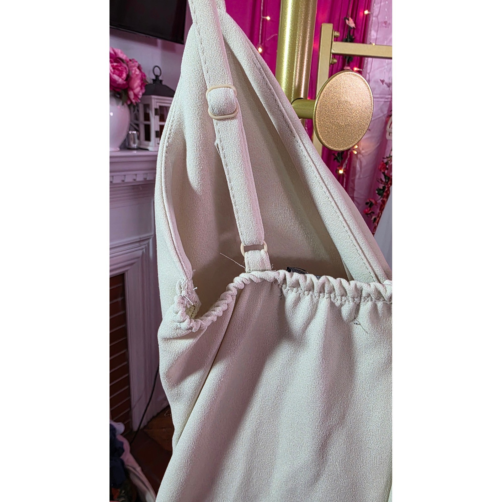 Streetwear Society Cream Wide Leg High Slit Knot Front Jumpsuit Small NWT