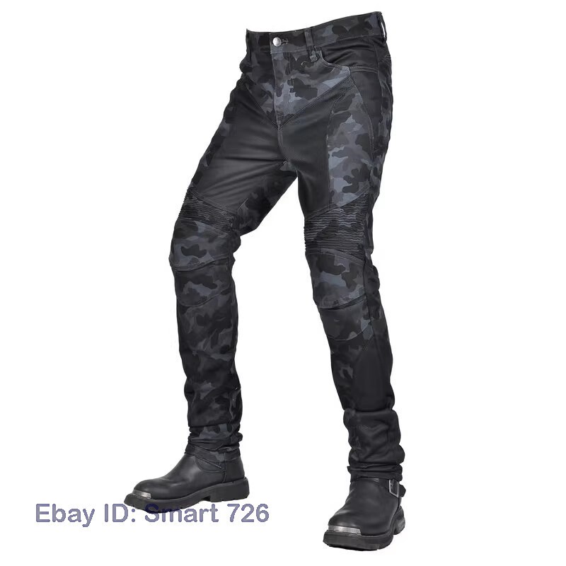 Men Motorcycle Riding Pants Summer Mesh Biker Motocross Jeans Racing Casual Camo