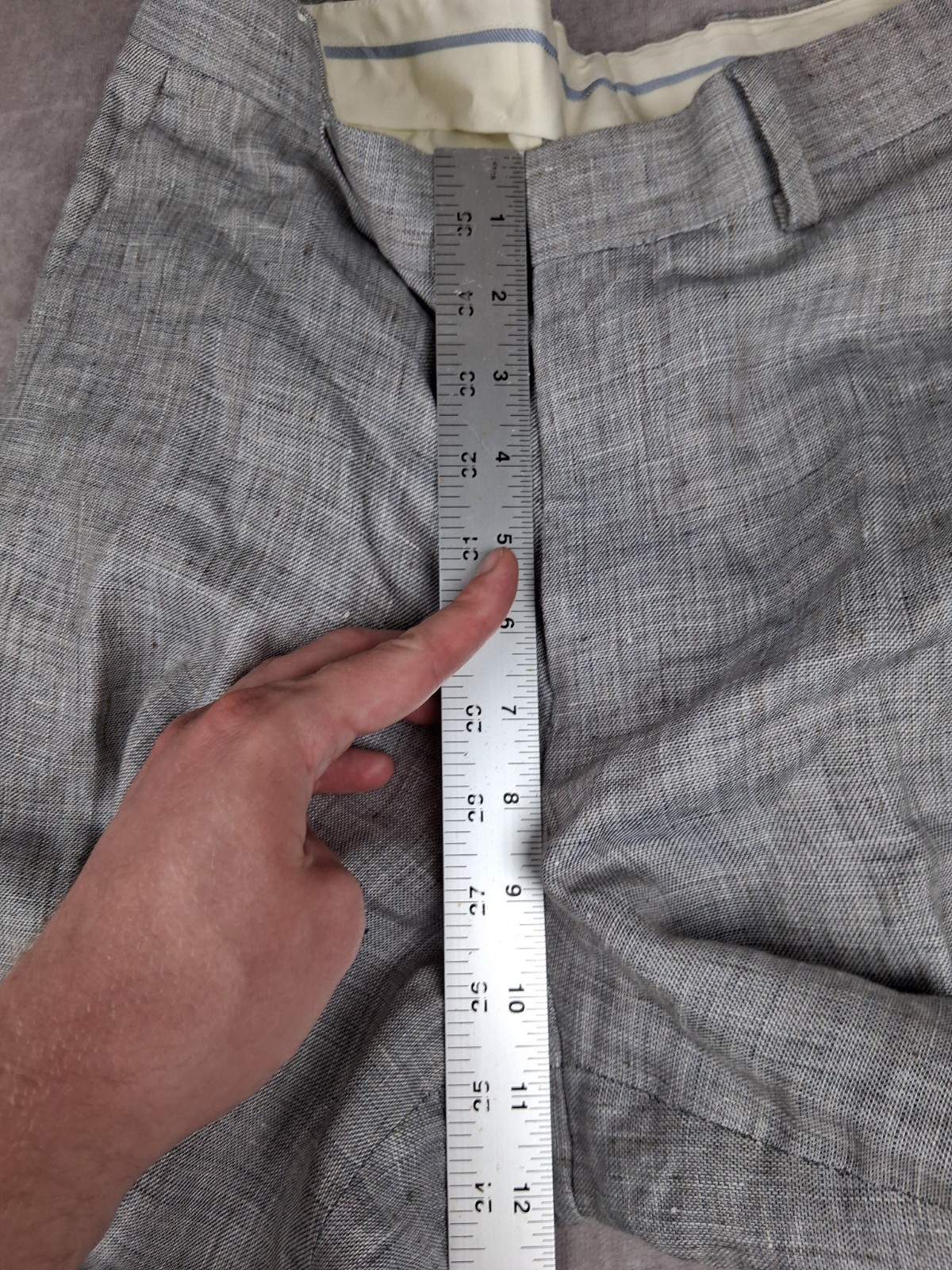 Murano Baird Mcnutt Linen Pants Men 32×32 Fit Gray Flat Front Slim Fit Trousers*