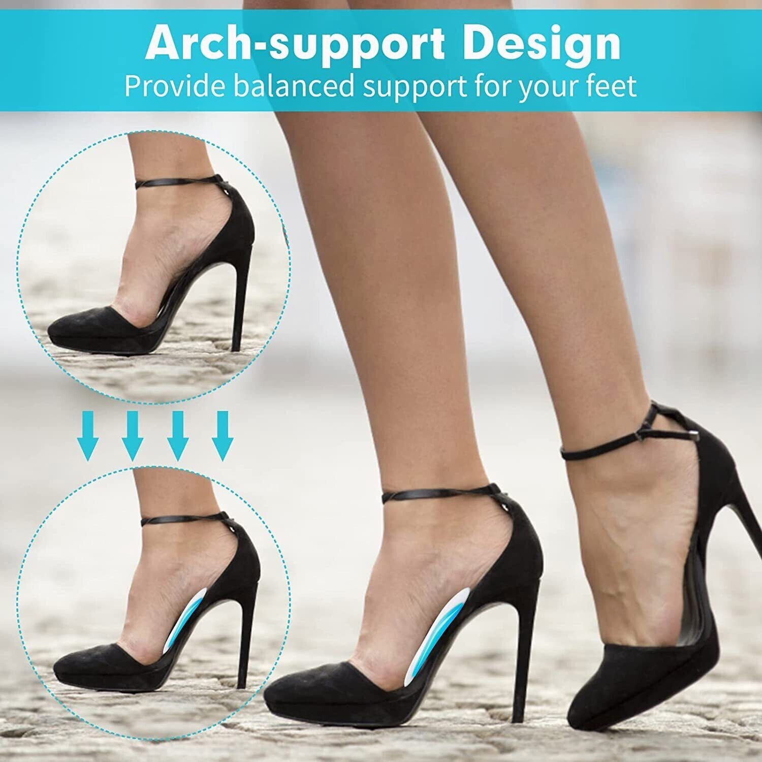 Arch Orthotic Support Insole Corrector Gel Pads Shoe Silicone Inserts Reusable