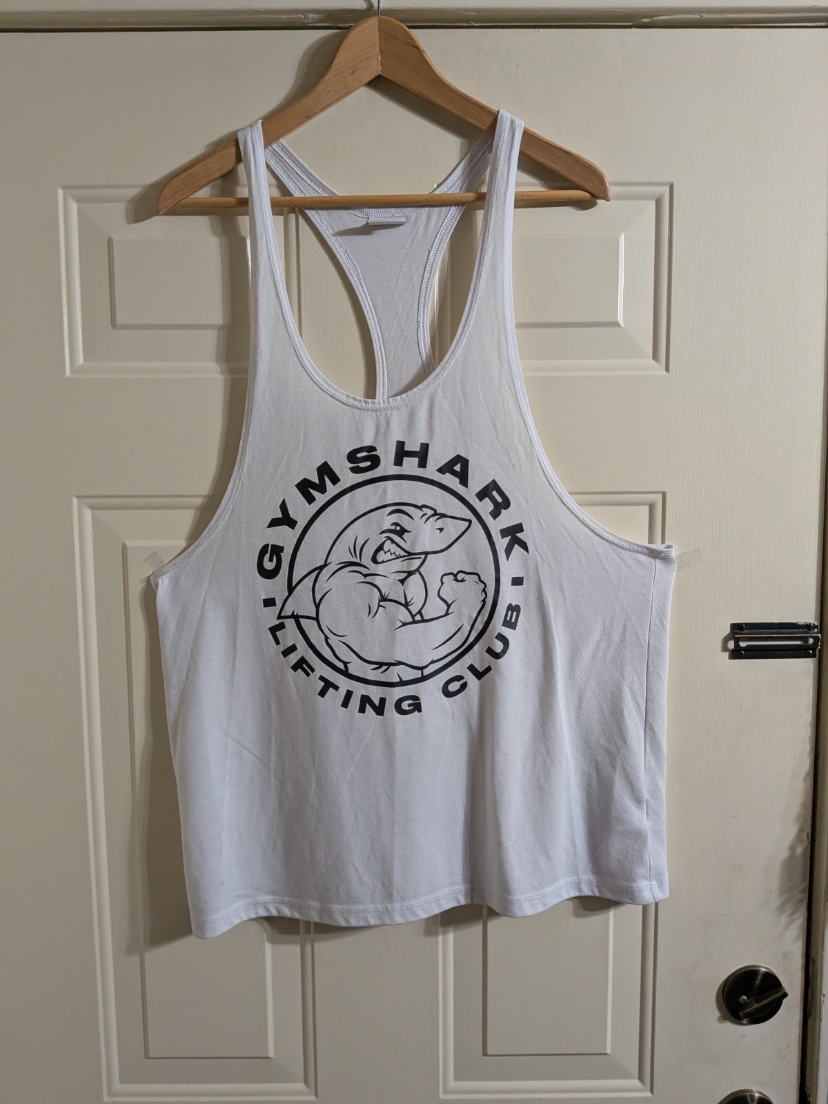 Gymshark Lifting Club White And Black RARE Legacy Stringer Men’s Size Large