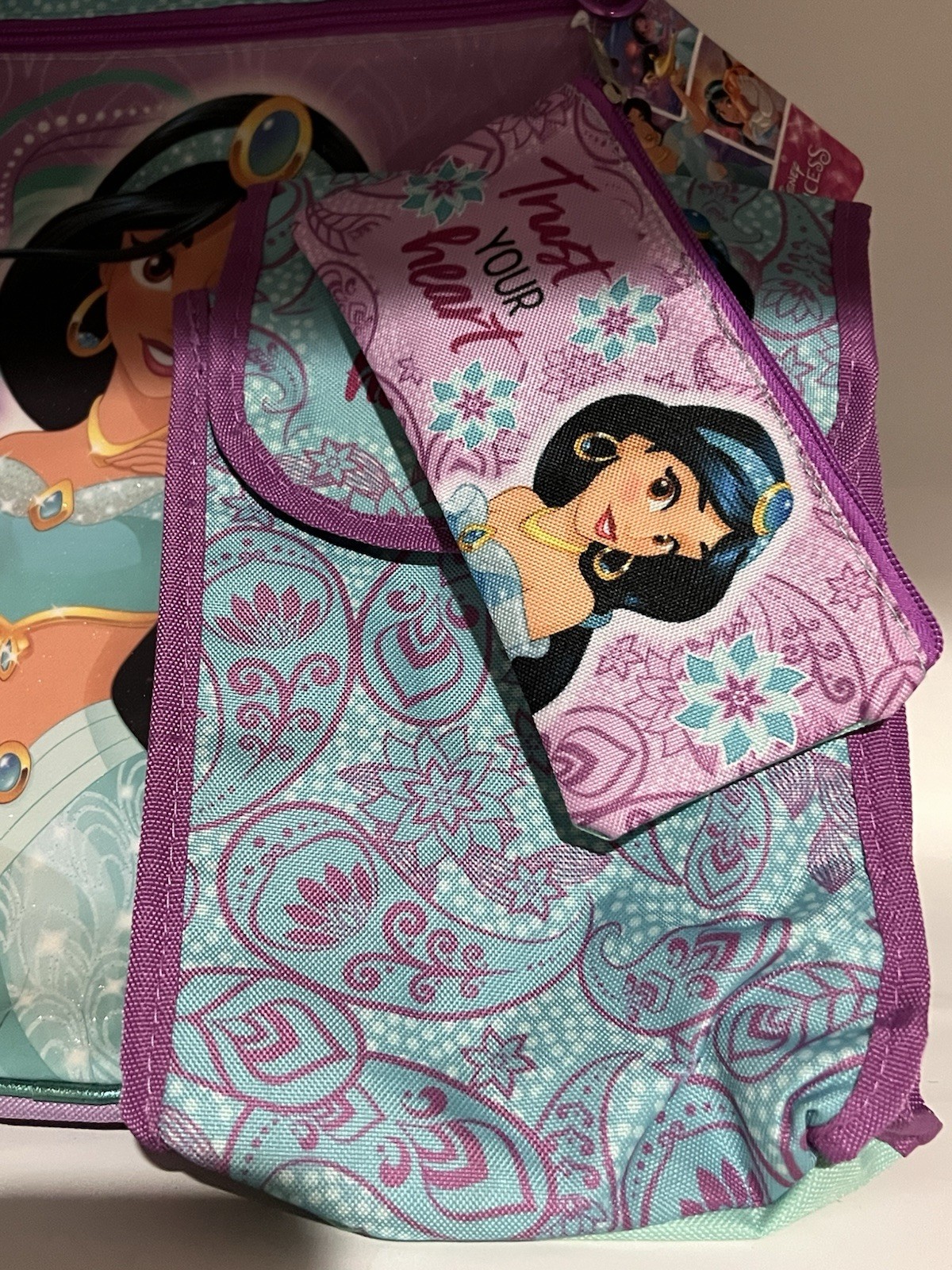 Disney Aladdin Jasmine 5 Piece Backpack Set! Perfect For Back To School!