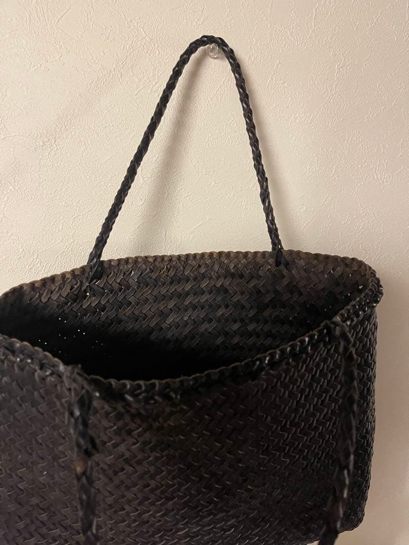Dragon Diffusion Leather Mesh Tote Black Shoulder Bag