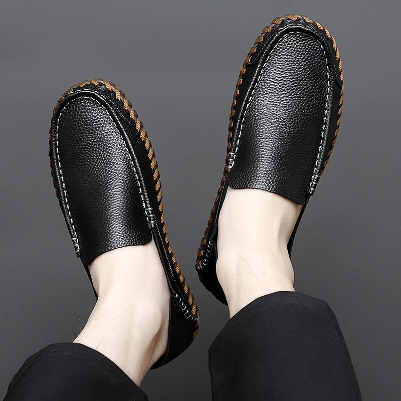 Handmade Men’s Casual Shoes Leather Loafers Moccasins Breathable Driving Shoes