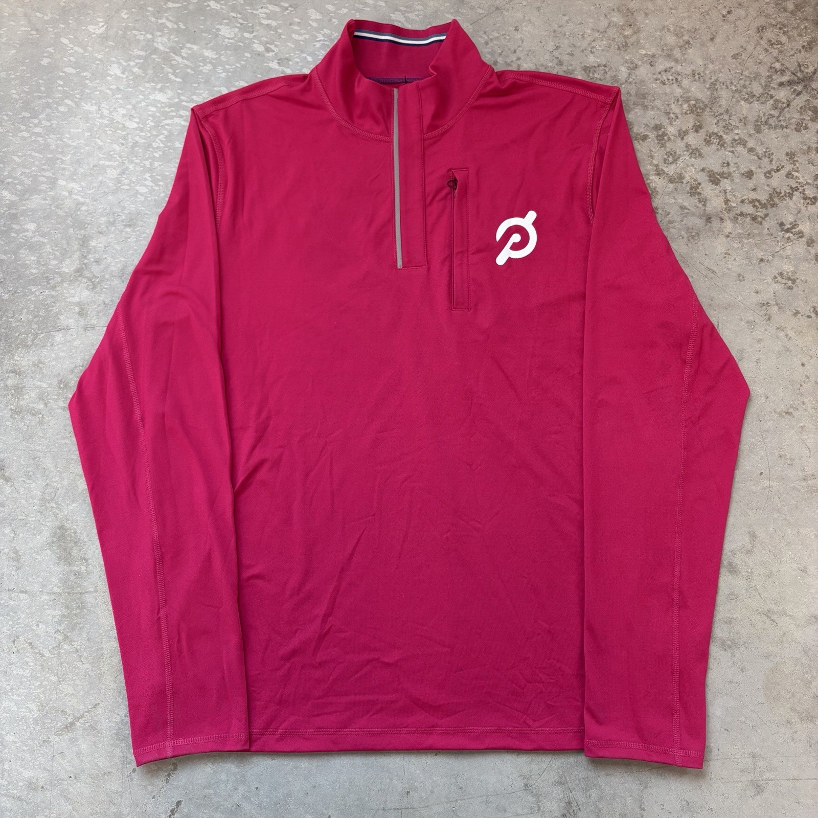 NEW Peloton x Fourlaps Venture 1/2 Half Zip Pullover Zip Pocket Pink Size Large