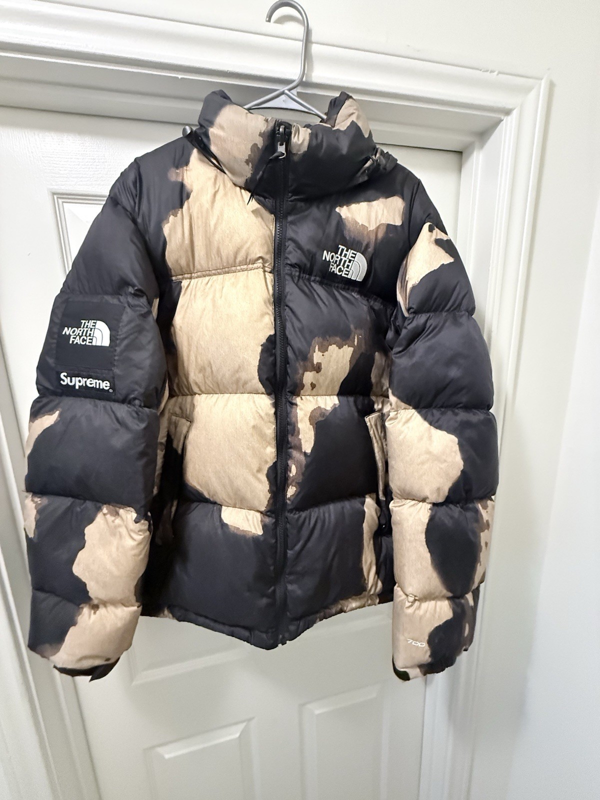 Supreme The North Face bleached denim print Nuptse Puffer