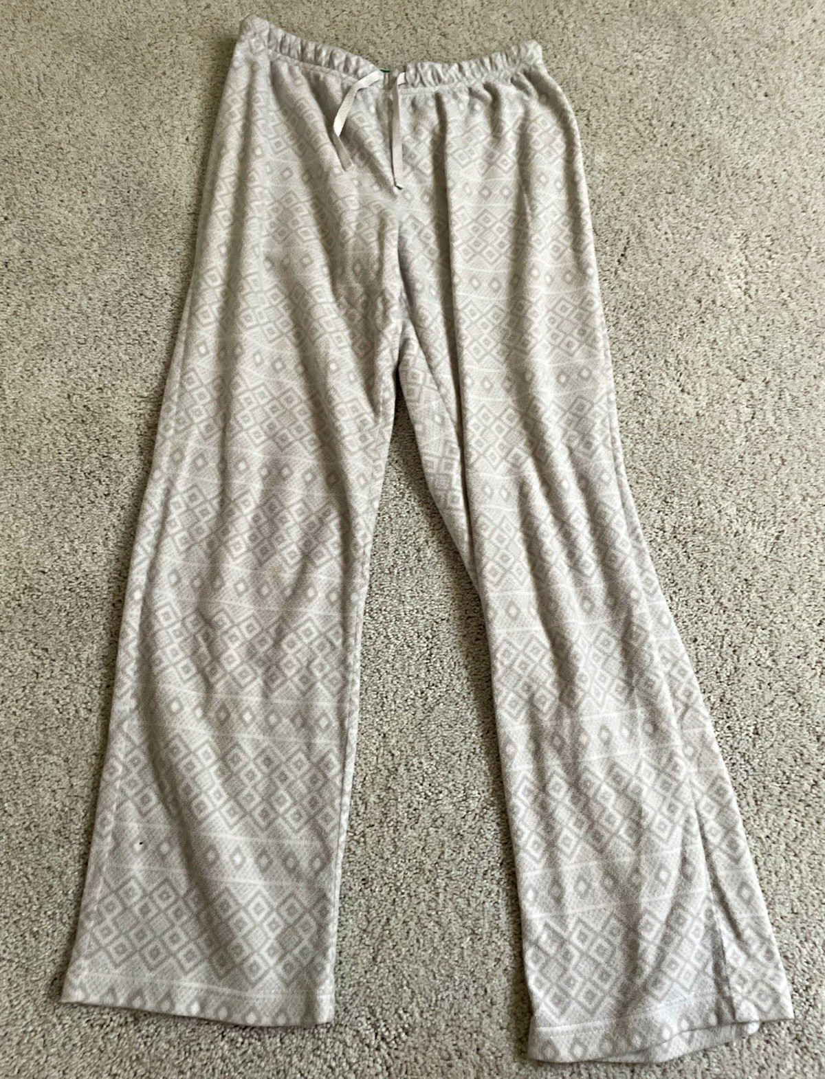 dip Women’s XS Gray Geometric Fleece Lounge Pants Drawstring Elastic Waist