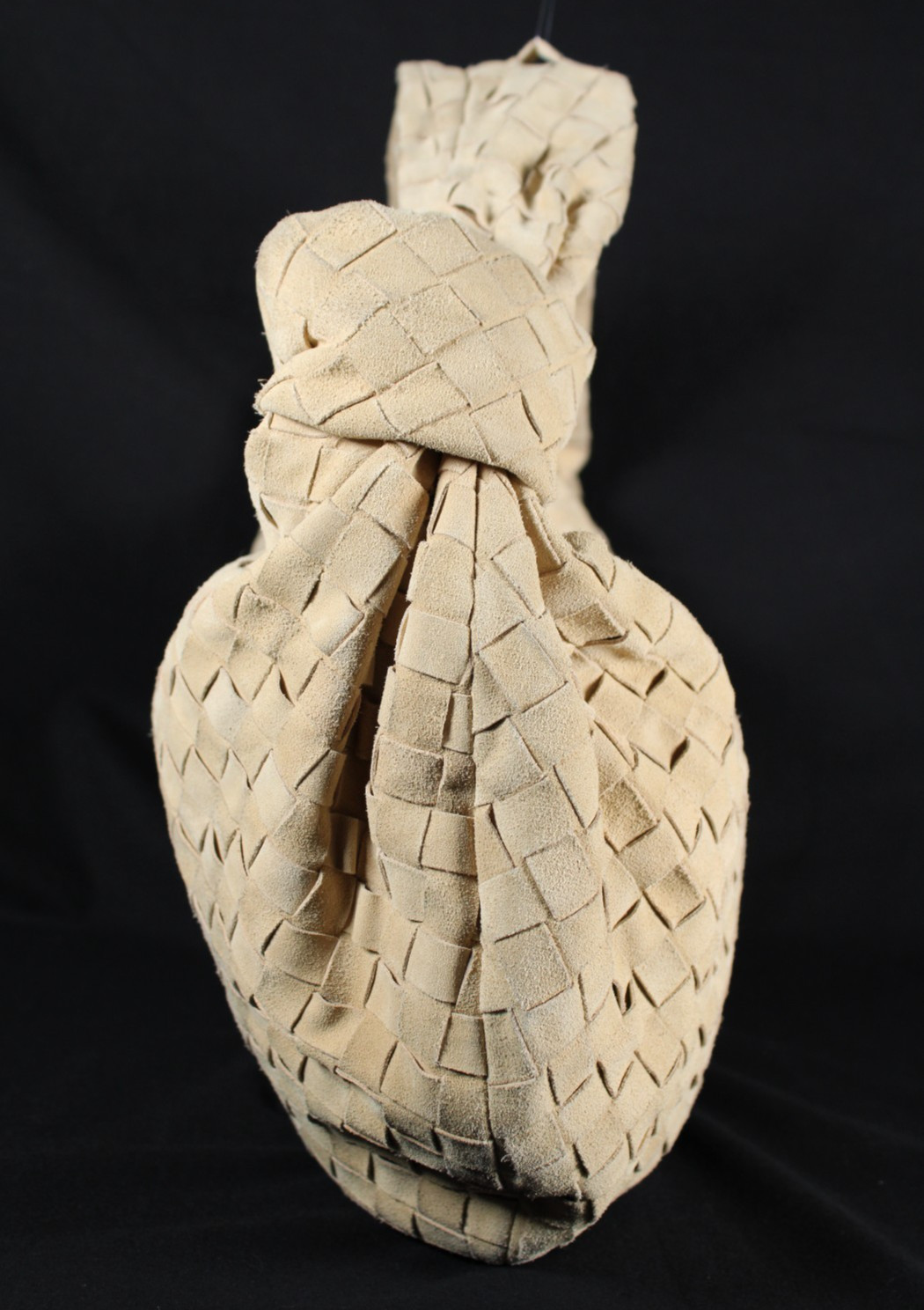 BOTTEGA VENETA Sand Beige Intrecciato Suede Medium JODIE Hobo Shoulder Bag