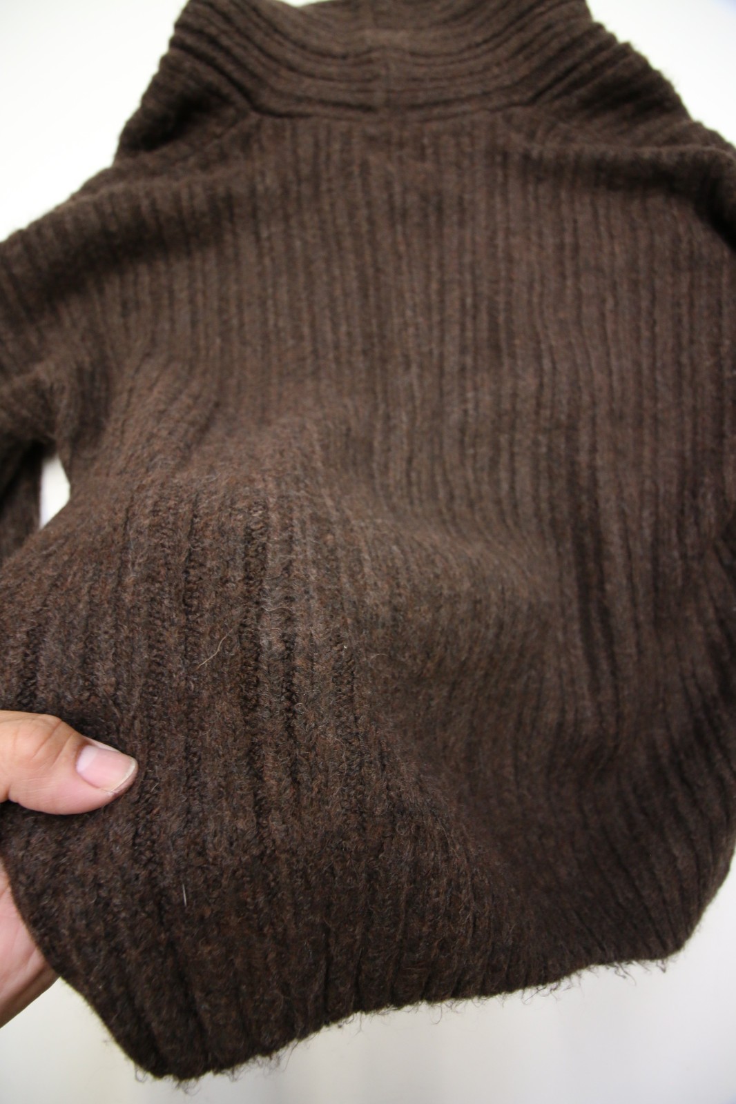 Source Unknown Becca Oversized High Roll Knit Pullover Womens OS Brown $240