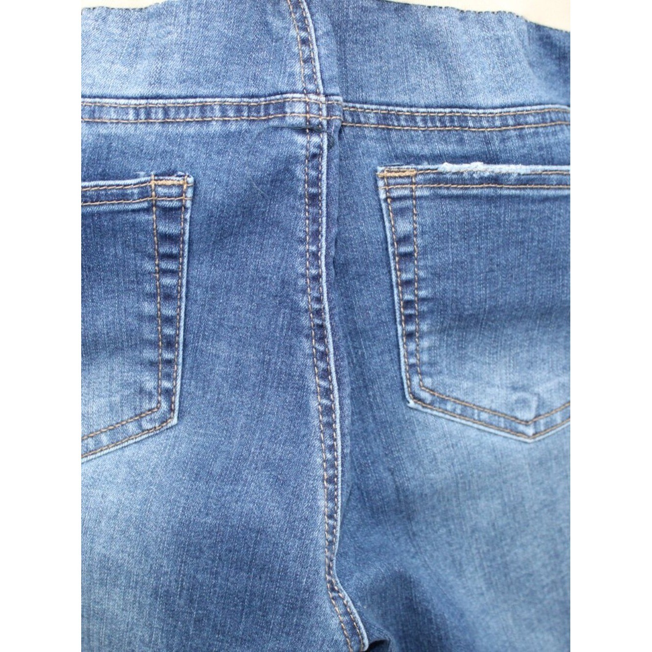 Maternity Denim Skinny Jeans Distressed Full Panel Sz XL Stretchy Comfortable