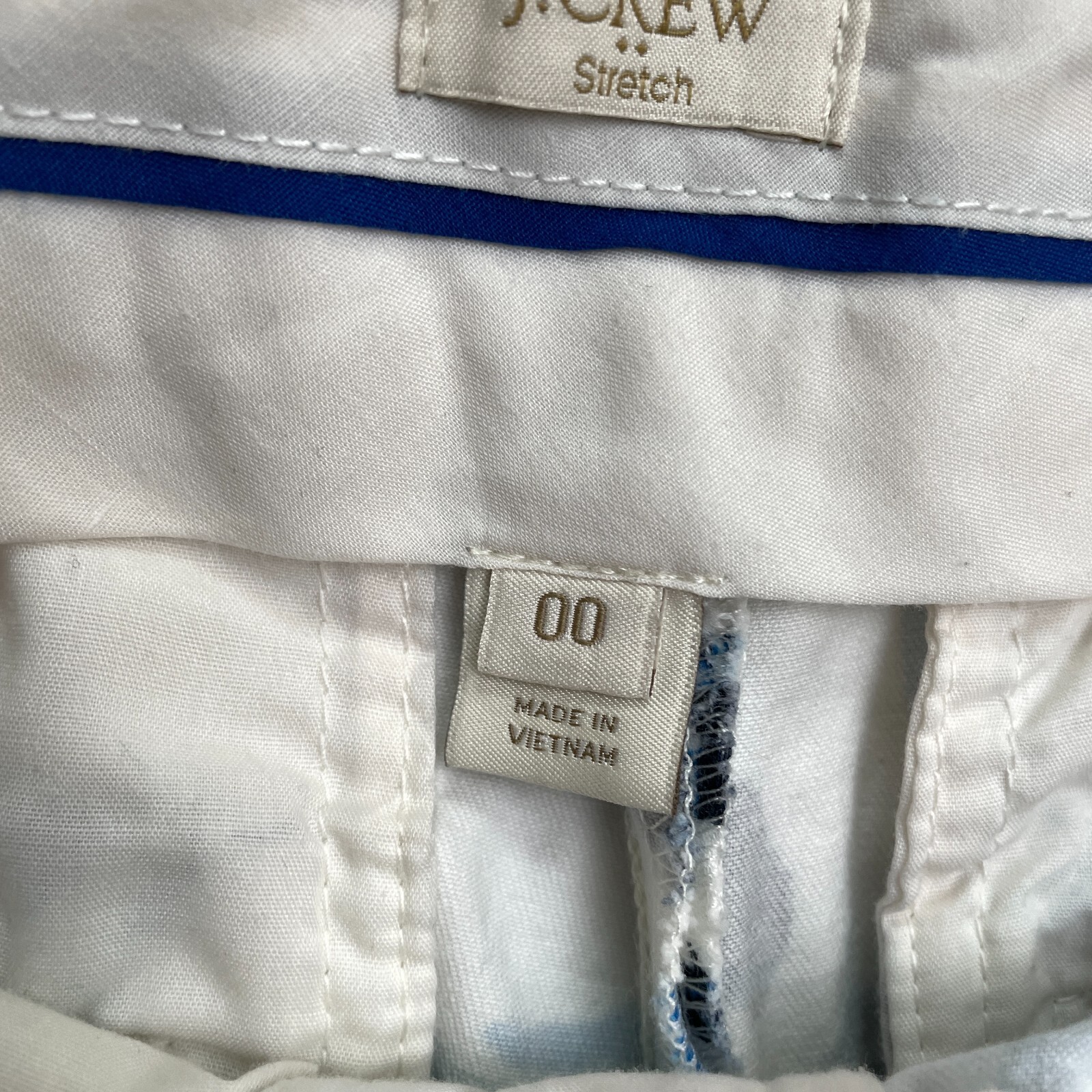 J.Crew Stretch Bermuda Casual Shorts Womens 00 White Floral Mid Rise Cotton 3″