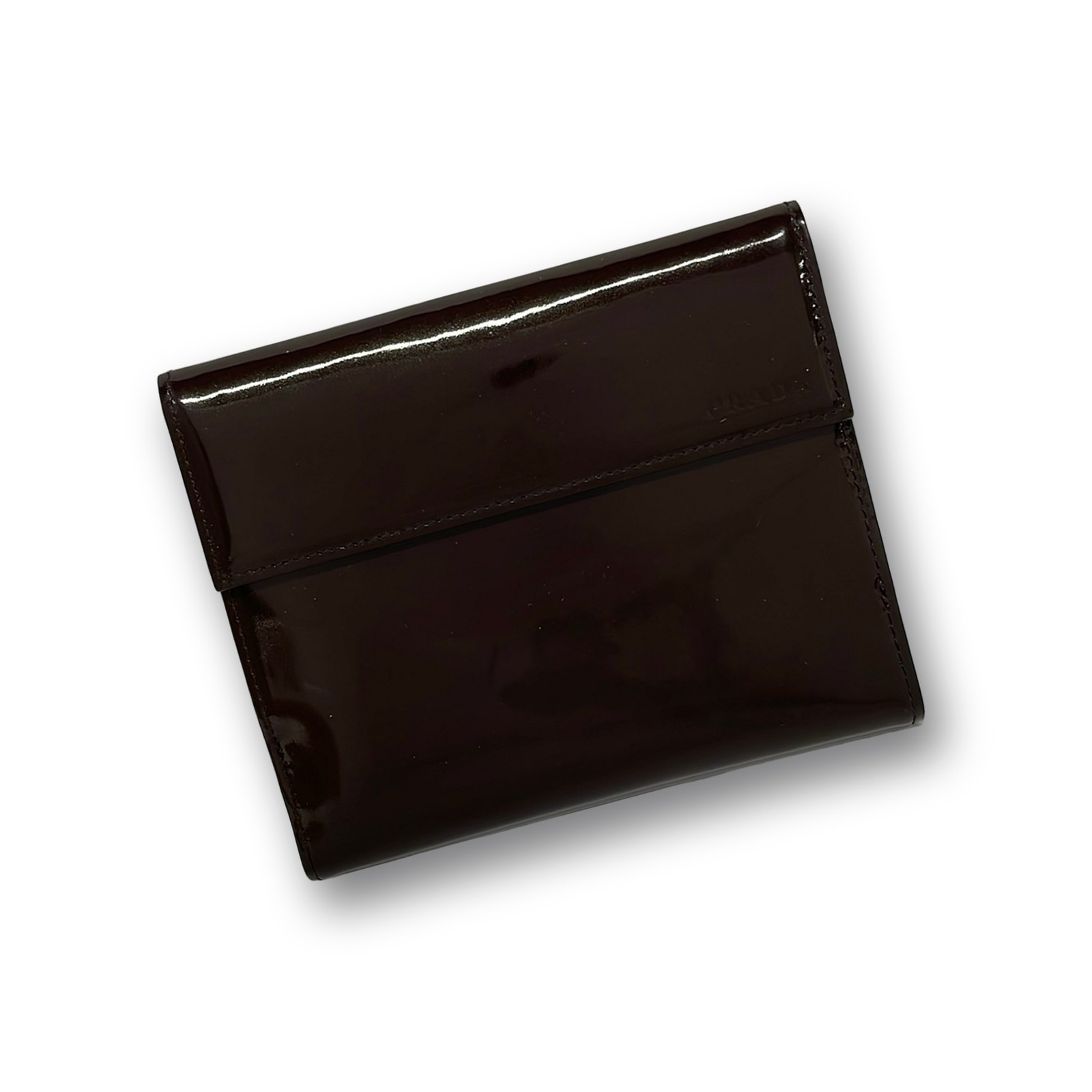 Authentic PRADA Wallet Dark Brown Leather From Japan